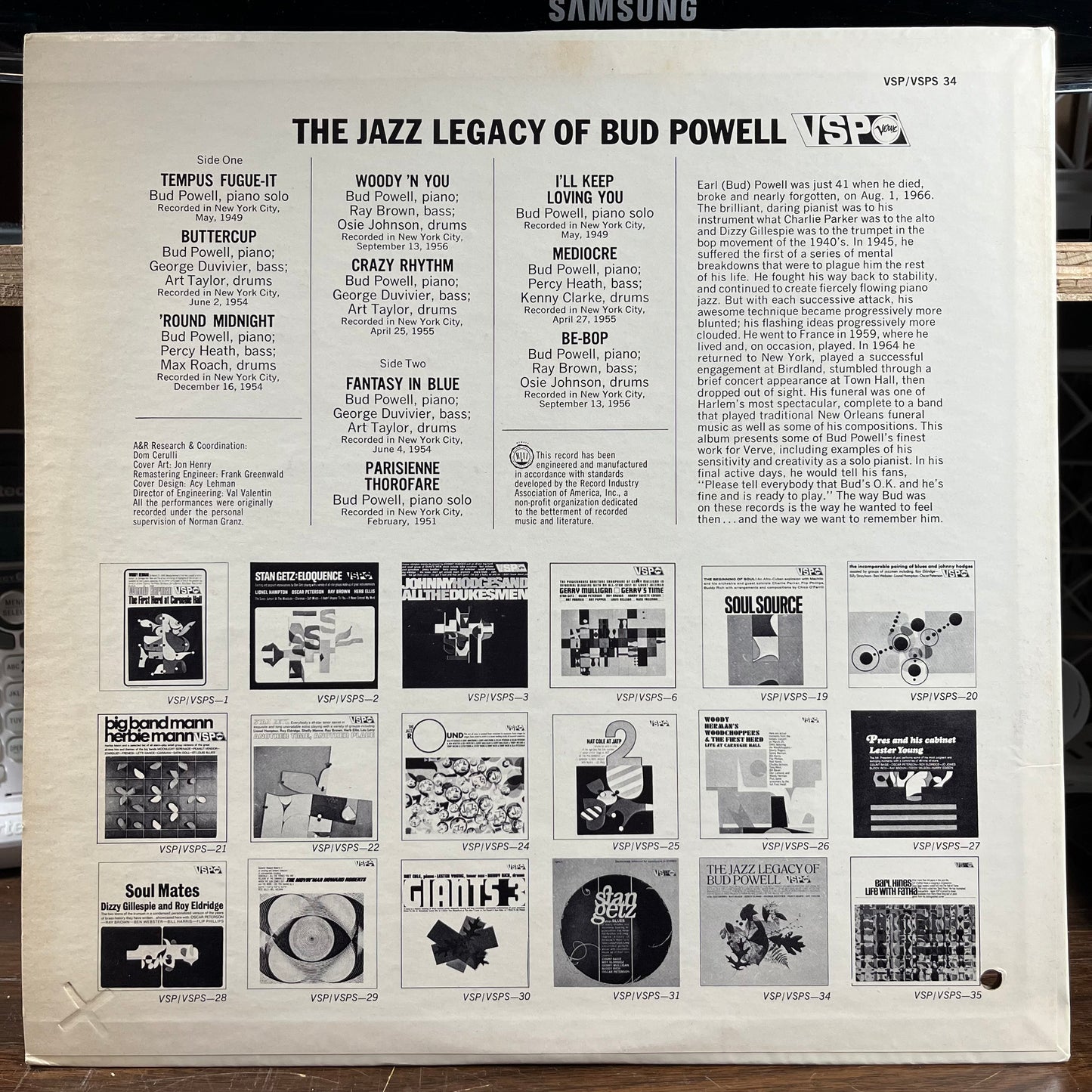 The Jazz Legacy Of Bud Powell (VINYL) | Near Mint (NM) Near Mint (NM) - JAZZ / USED *NEAR MINT*