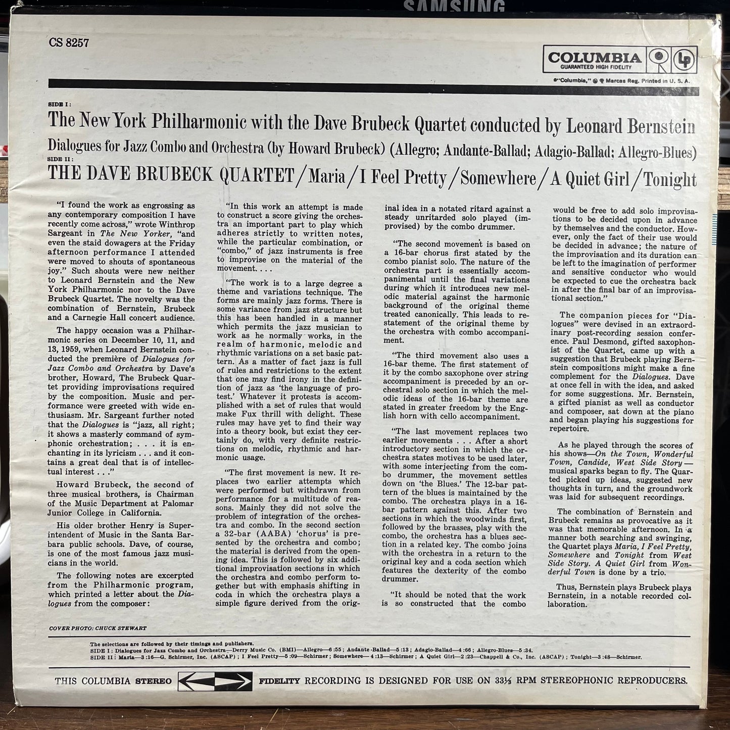 Music From "West Side Story" And Other Works (LP) | Near Mint (NM) Excellent+ (EX+) - JAZZ / USED *NEAR MINT*