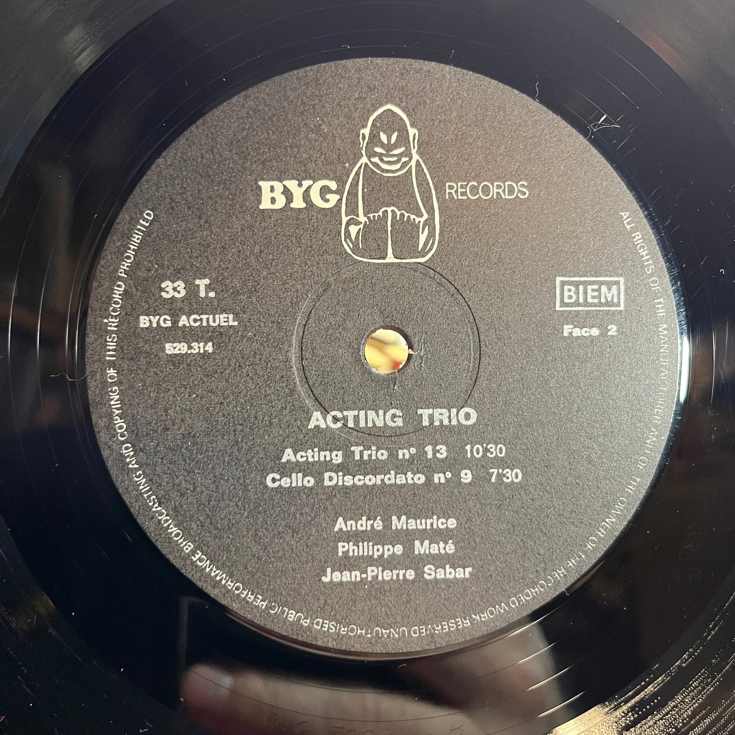 Acting Trio (FRANCE VINYL) | Near Mint (NM) Near Mint (NM) - JAZZ / USED *NEAR MINT*