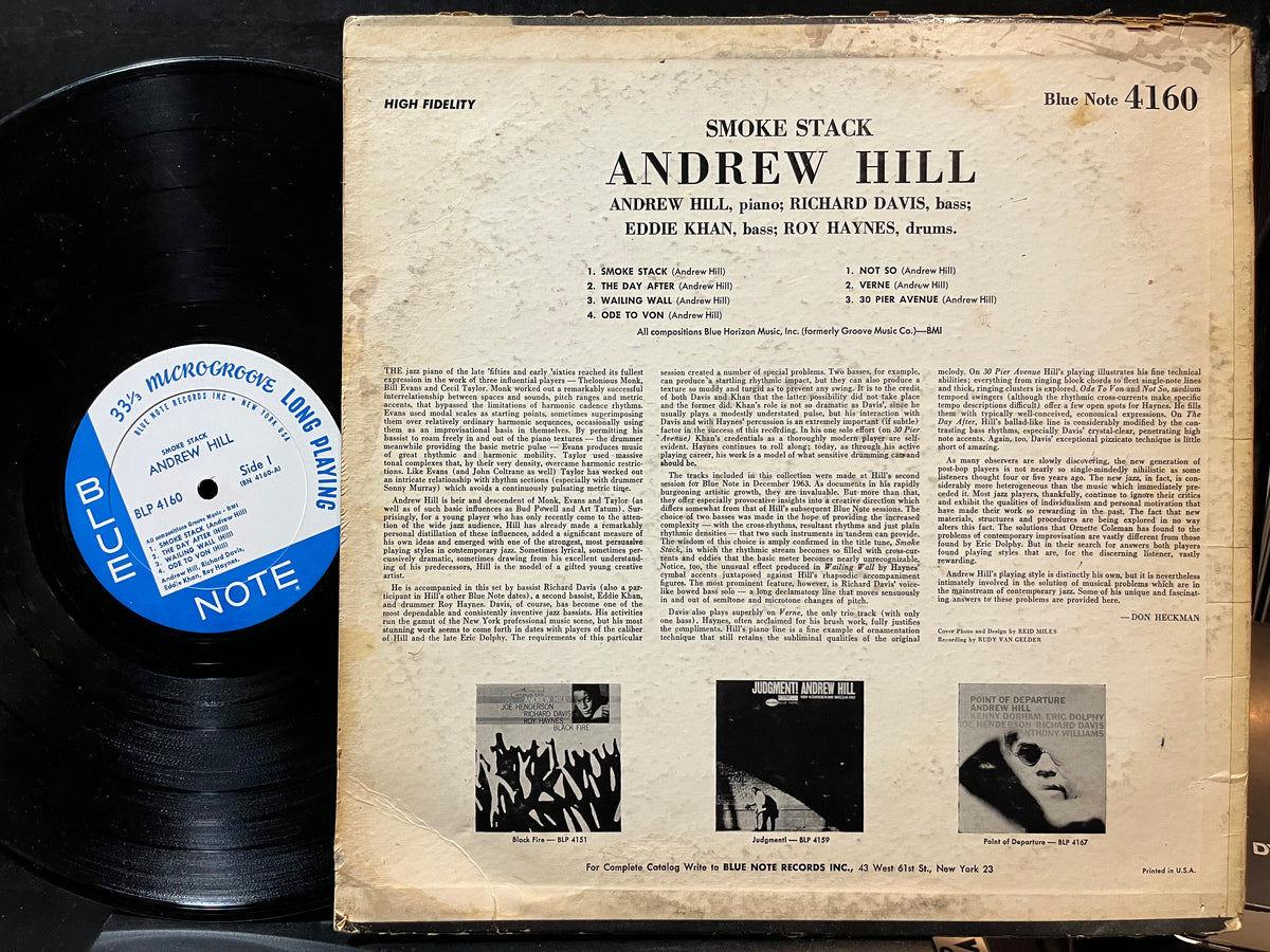Andrew Hill - Smoke Stack (VINYL LP) | USED Very Good Plus Plus (VG++) Good Plus (G+) - JAZZ / USED *VERY GOOD++*