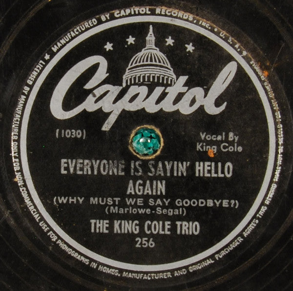 (Get Your Kicks On) Route 66 / Everyone Is Sayin' Hello Again (Why Must We Say Goodbye?)(10" 78RPM) | Very Good (VG) Generic - JAZZ / USED *VERY GOOD+*