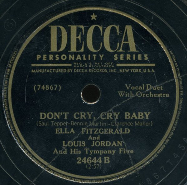 Ella Fitzgerald - Baby It's Cold Outside / Don't Cry, Cry Baby (10" 78RPM) | Very Good (VG) Very Good Plus (VG+) - JAZZ / USED *VERY GOOD*