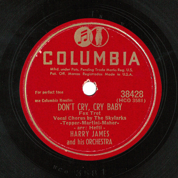 Harry James And His Orchestra - Hurry Hurry Hurry / Don't Cry, Cry Baby *78 RPM* | Very Good (VG) Generic - JAZZ / USED *VERY GOOD*