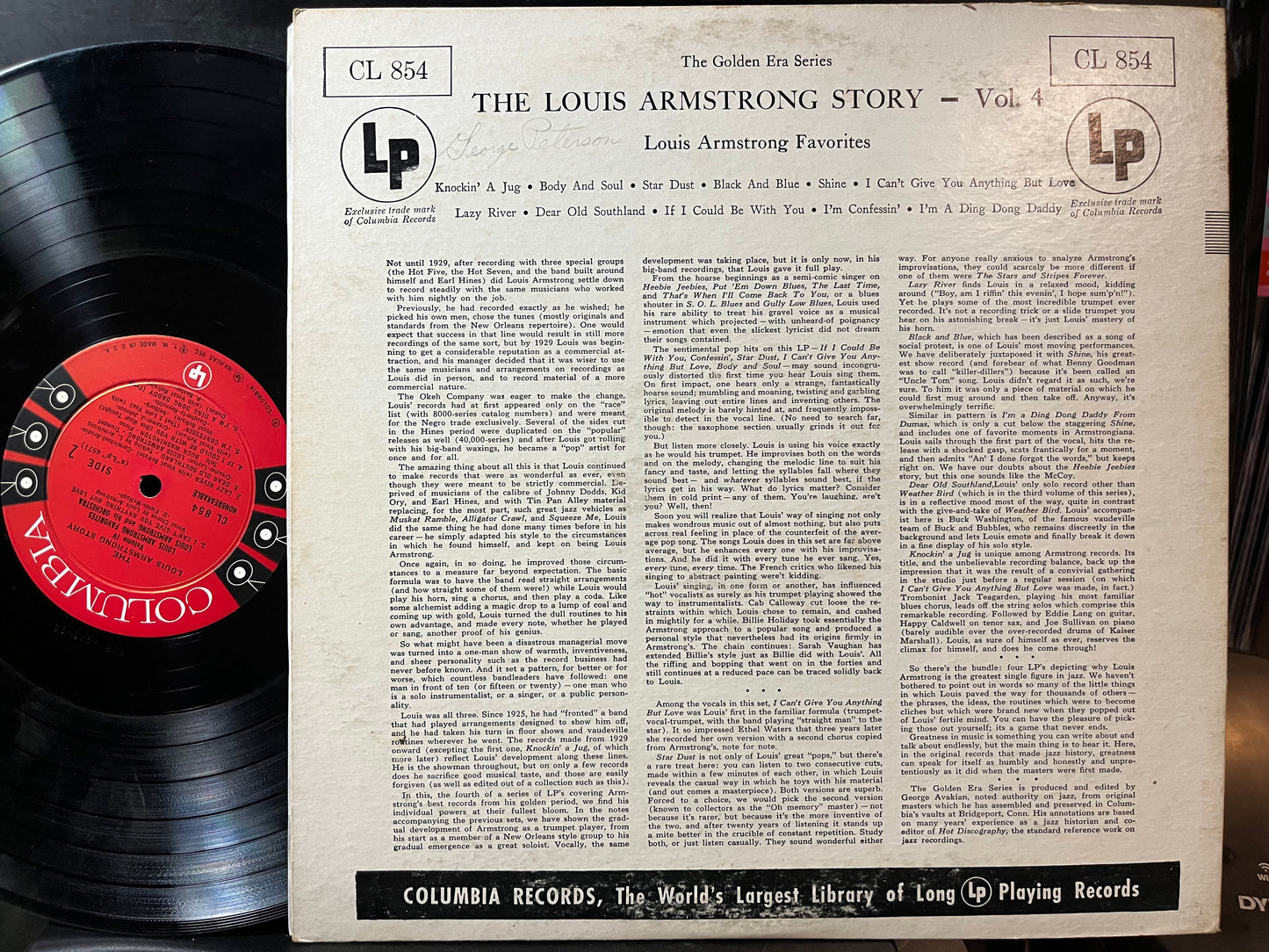 Louis Armstrong - Louis Armstrong Favorites Volume 4 (VINYL LP) | Excellent (EX) Excellent+ (EX+) - JAZZ / USED *Excellent*