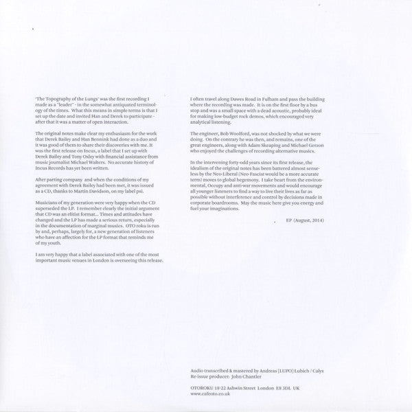 The Topography Of The Lungs | Mint (M) Mint (M) - JAZZ *NEW*