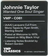 Johnnie Taylor Wanted One Soul Singer Stax, Stax LP, Album, Mono, Club, RE, RM Mint (M) Mint (M)