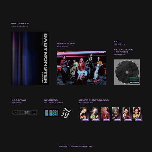 BABYMONSTER - (PRESALE 5/8/26) Choom / Choom (POSTER STICKER CD) | Mint (M) Mint (M) - K-POP *NEW*