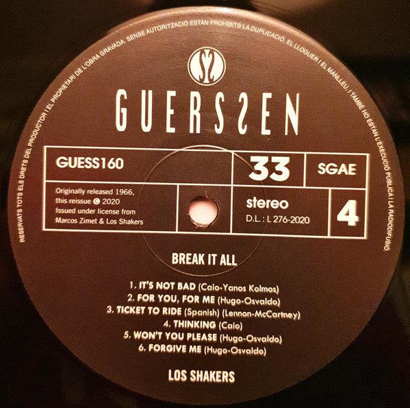 Los Shakers - Los Shakers / Break It All | Mint (M) Mint (M)