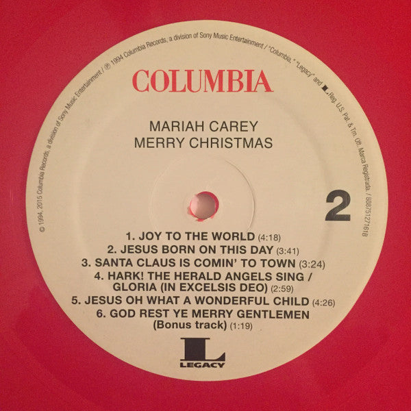 Mariah Carey Merry Christmas Columbia, Legacy LP, Album, Ltd, RE, Red Mint (M) Mint (M)