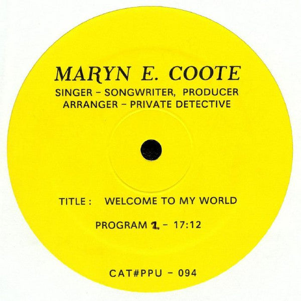 Welcome To My World | Mint (M) Mint (M) - SYNTH-POP