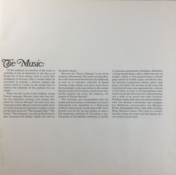 Doctor Zhivago (Original Sound Track Album) | Near Mint (NM) Near Mint (NM)