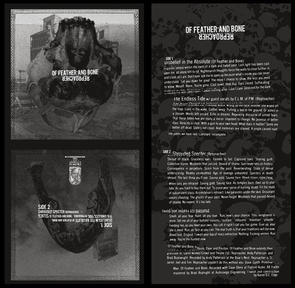 Of Feather And Bone / Reproacher Split (VINYL 7") | Mint (M) Mint (M) - METAL/PUNK *NEW*