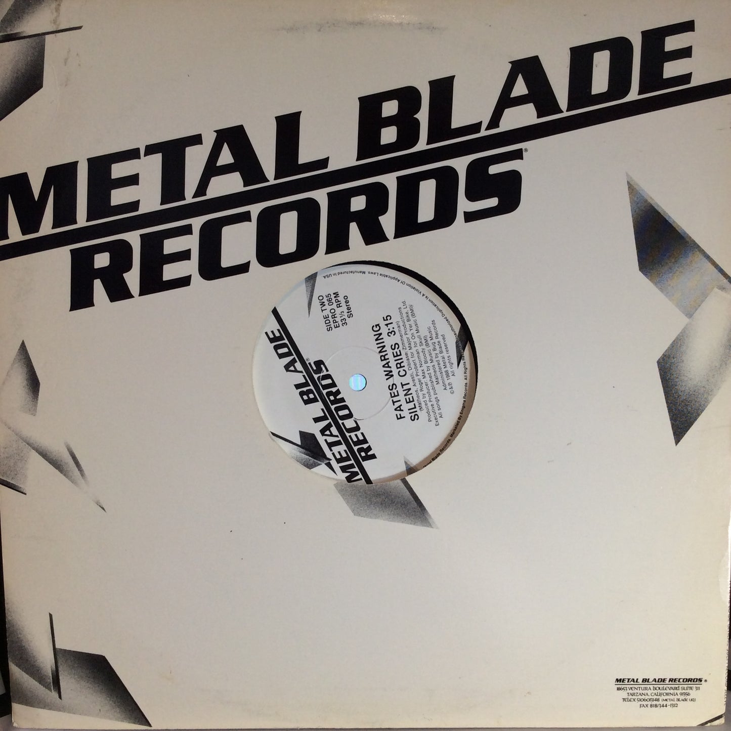 Silent Cries (VINYL) | Excellent (EX) Very Good Plus (VG+) - METAL / USED *EXCELLENT*
