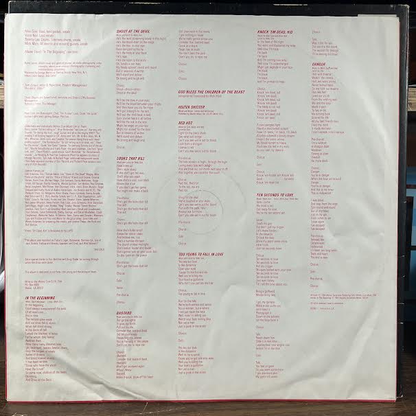 Shout At The Devil (VINYL) | Excellent (EX) Very Good (VG) - METAL / USED *EXCELLENT*
