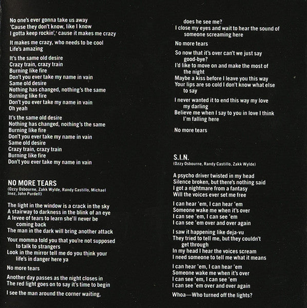 No More Tears (CD) | Near Mint- (NM-) Near Mint (NM or M-) - METAL / USED *NEAR MINT-*