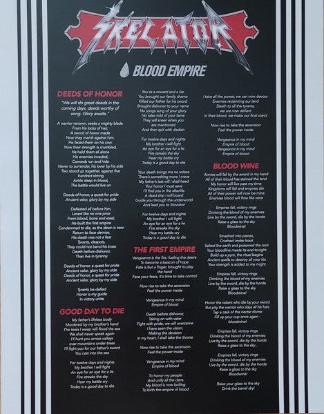 Blood Empire (VINYL) | Near Mint+ (NM+) Near Mint (NM) - METAL / USED *NEAR MINT+*