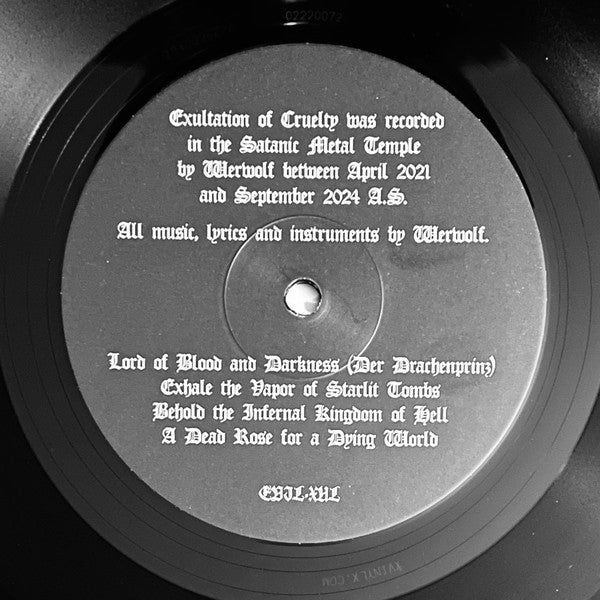Exultation Of Cruelty (VINYL) | Near Mint (NM) Near Mint (NM) - METAL / USED *NEAR MINT*