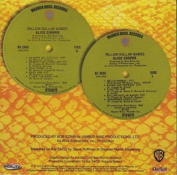 Billion Dollar Babies (SACD) | Near Mint (NM or M-) Near Mint (NM or M-) - METAL / USED *NEAR MINT*