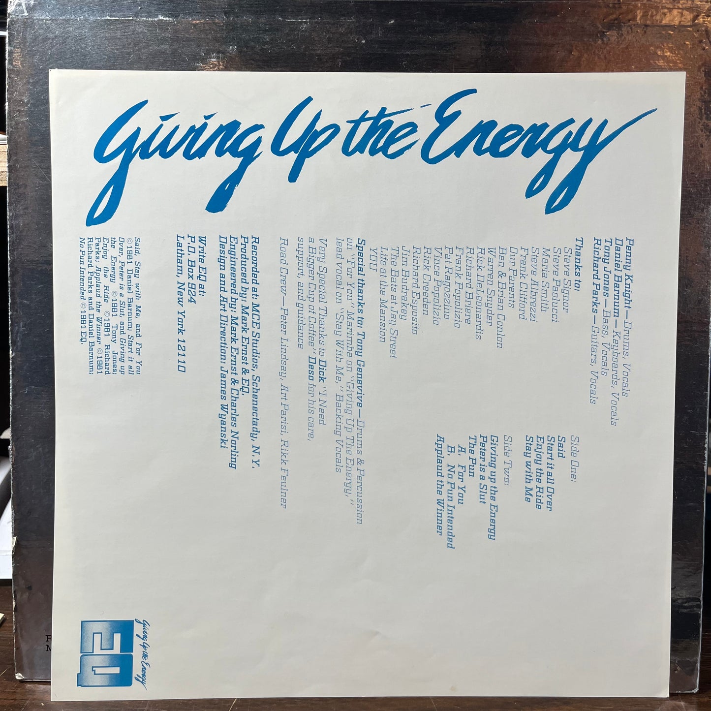 Giving Up The Energy (VINYL) | Near Mint (NM) Excellent (EX) - METAL / USED *NEAR MINT*