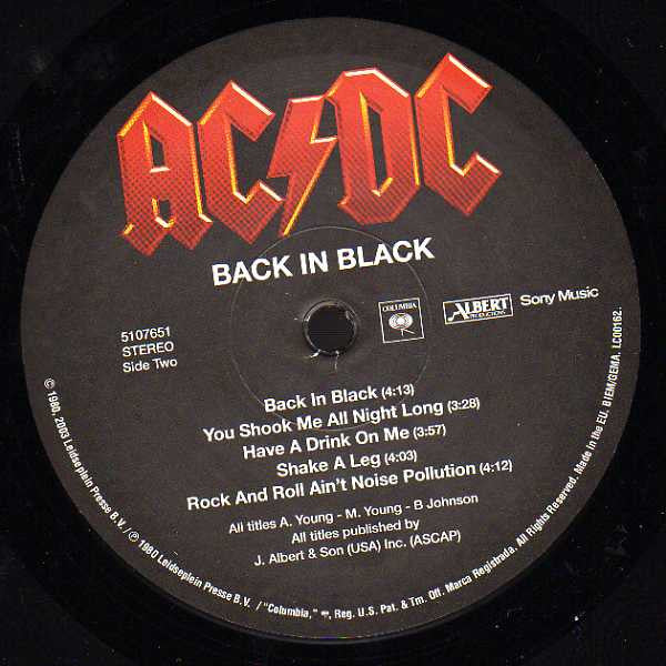 Back In Black (VINYL) | Near Mint (NM or M-) Near Mint (NM or M-) - METAL / USED *NEAR MINT*