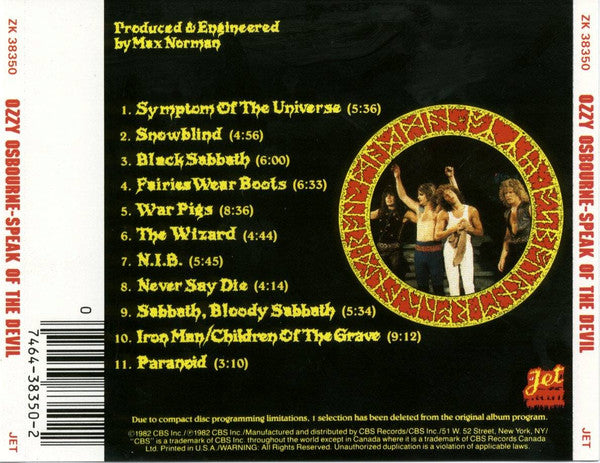 Speak Of The Devil (CD) | Near Mint (NM) Near Mint (NM) - METAL / USED *NEAR MINT*