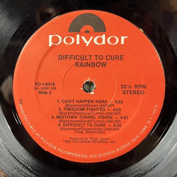 Difficult To Cure (VINYL) | Very Good Plus Plus (VG++) Excellent (EX) - METAL / USED *NEAR MINT*