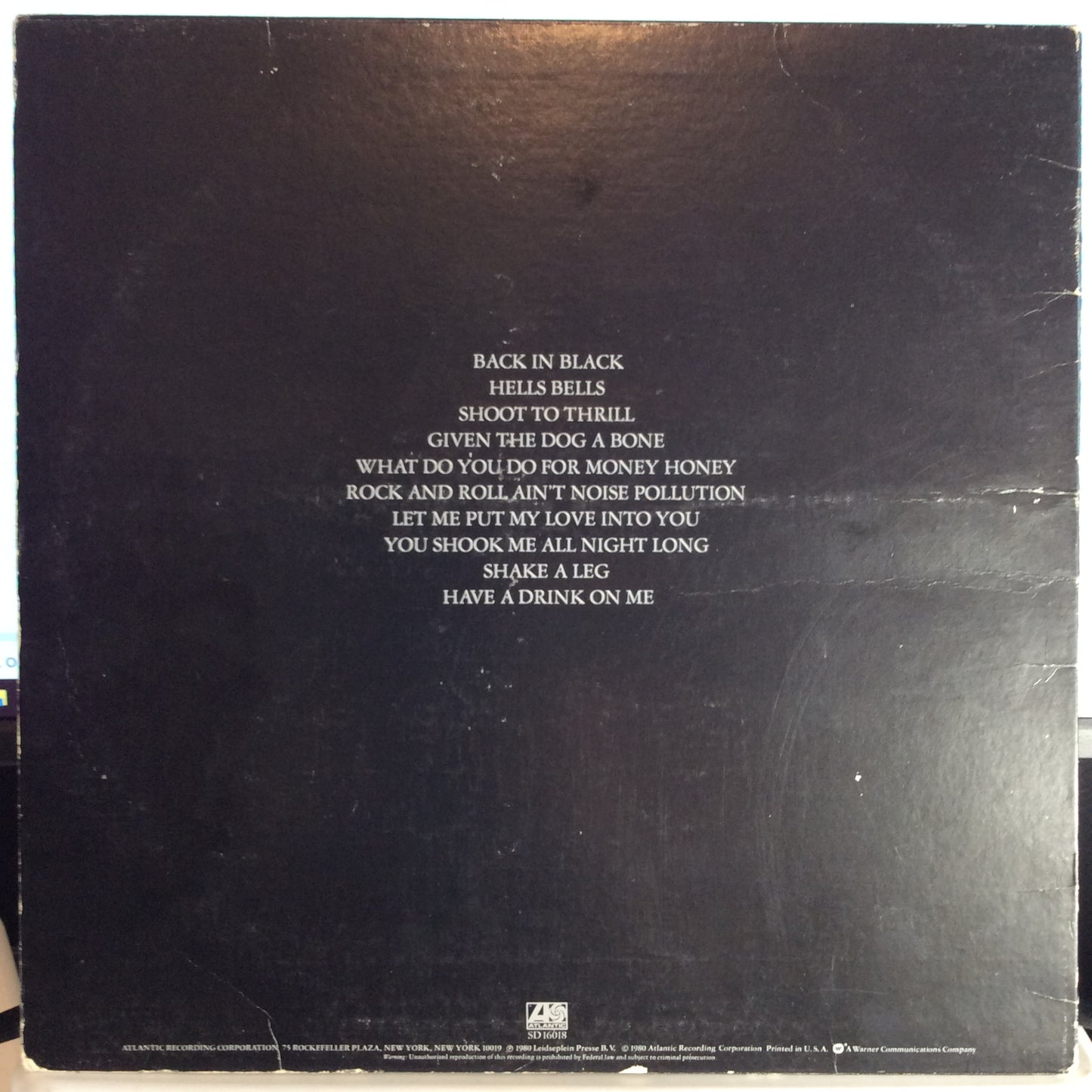 Back In Black (VINYL) | Very Good Plus (VG+) Very Good (VG) - METAL / USED *VERY GOOD+*