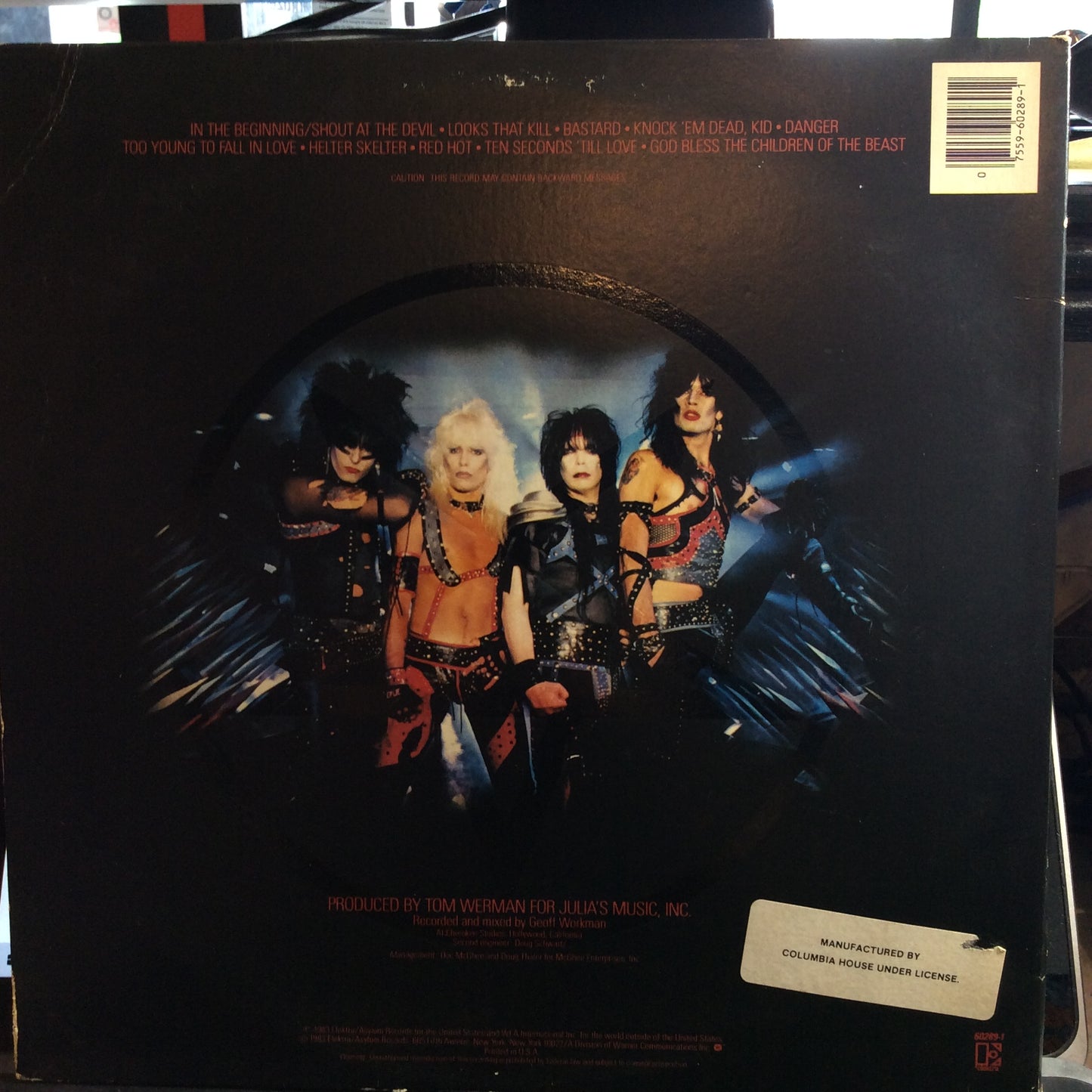 Shout At The Devil (VINYL) | Very Good Plus (VG+) Very Good Plus (VG+) - METAL / USED *VERY GOOD+*
