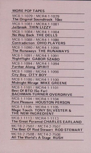 Johnny The Fox (CASSETTE) | Very Good (VG) Very Good Plus (VG+)