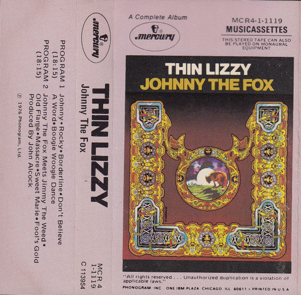 Johnny The Fox (CASSETTE) | Very Good (VG) Very Good Plus (VG+)