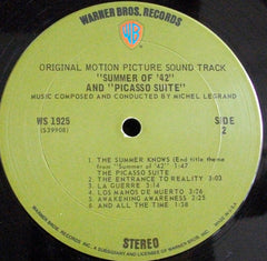 Michel Legrand Summer Of '42 Warner Bros. Records, Warner Bros. Records LP, Album Very Good Plus (VG+) Near Mint (NM or M-)