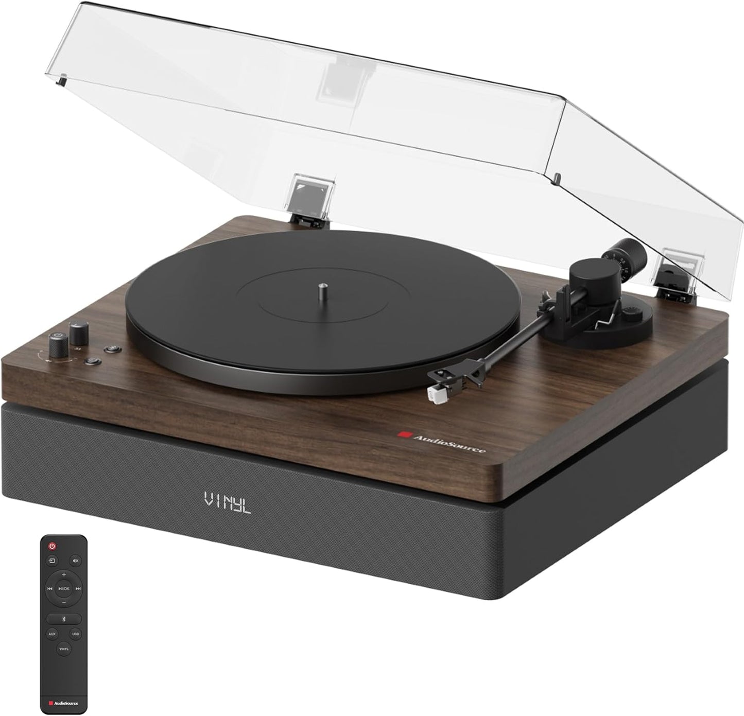 Monostereo One Stop - AudioSource Record Player, All-in-one Turntable with 2.1 Channel Built-in Speaker |