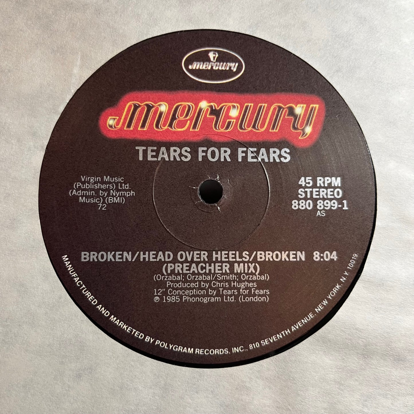Broken / Head Over Heels / Broken (Preacher Mix) (VINYL) | Excellent+ (EX+) Near Mint- (NM-) - NEW WAVE / USED *EXCELLENT+*