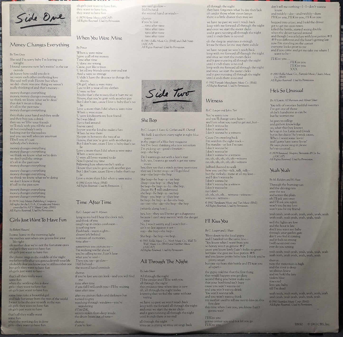 She's So Unusual (VINYL) | Near Mint (NM or M-) Near Mint (NM or M-) - NEW WAVE / USED *NEAR MINT*
