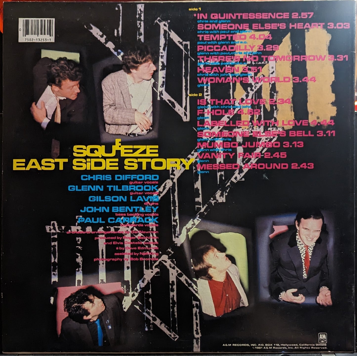 Squeeze (2) East Side Story *INDIANAPOLIS* LP Near Mint (NM or M-) Near Mint (NM or M-)