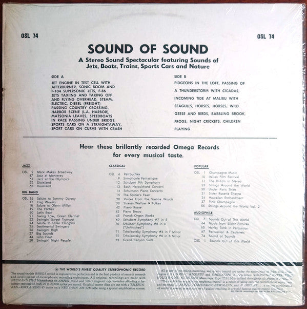 No Artist The Sound Of Sound Omega Disk, Omega Records (13) LP, Album Very Good (VG) Very Good Plus (VG+)