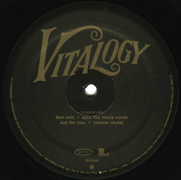 Pearl Jam Vitalogy Epic, Legacy 2xLP, Album, RE, RM, 180 Mint (M) Mint (M)