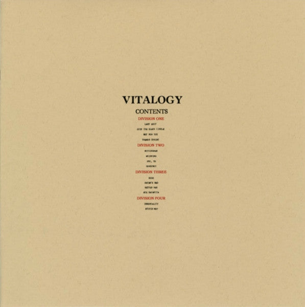 Pearl Jam Vitalogy Epic, Legacy 2xLP, Album, RE, RM, 180 Mint (M) Mint (M)