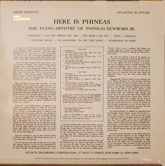Phineas Newborn Jr. Here Is Phineas (The Piano Artistry Of Phineas Newborn Jr.) Atlantic, Atlantic LP, Album, Mono, Club, Ltd, RE Mint (M) Mint (M)