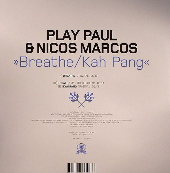 Breathe / Kah Pang | Near Mint (NM) Mint (M) - TECH HOUSE / USED *NEAR MINT*