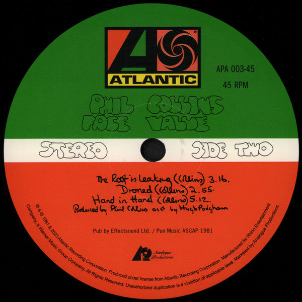 Face Value *ANALOGUE* | Mint (M) Mint (M) - POP *45RPM*