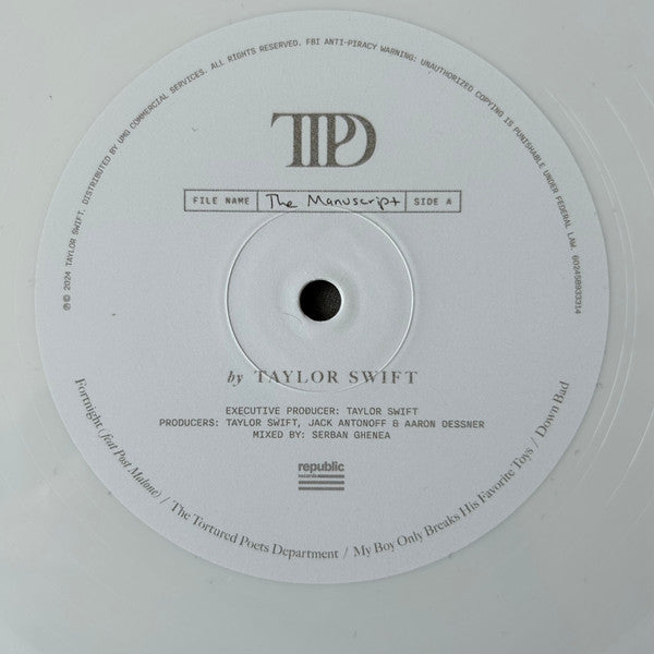 The Tortured Poets Department (GHOSTED WHITE VINYL) | Mint (M) Mint (M) - POP *SEALED/COLOR*