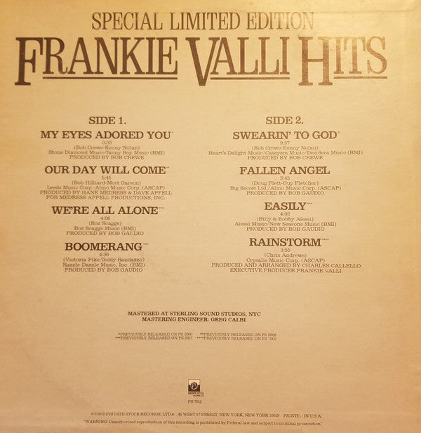 Frankie Valli Hits | Mint (M) Mint (M)