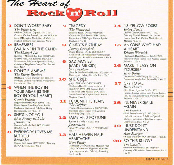 The Heart Of Rock 'N' Roll - The Early '60s *CD* | Mint (M) Mint (M)