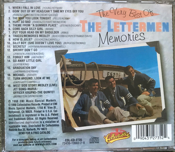 The Very Best Of The Lettermen - Memories (CD) | Excellent+ (EX+) Near Mint- (NM-) - POP / USED *EXCELLENT+*