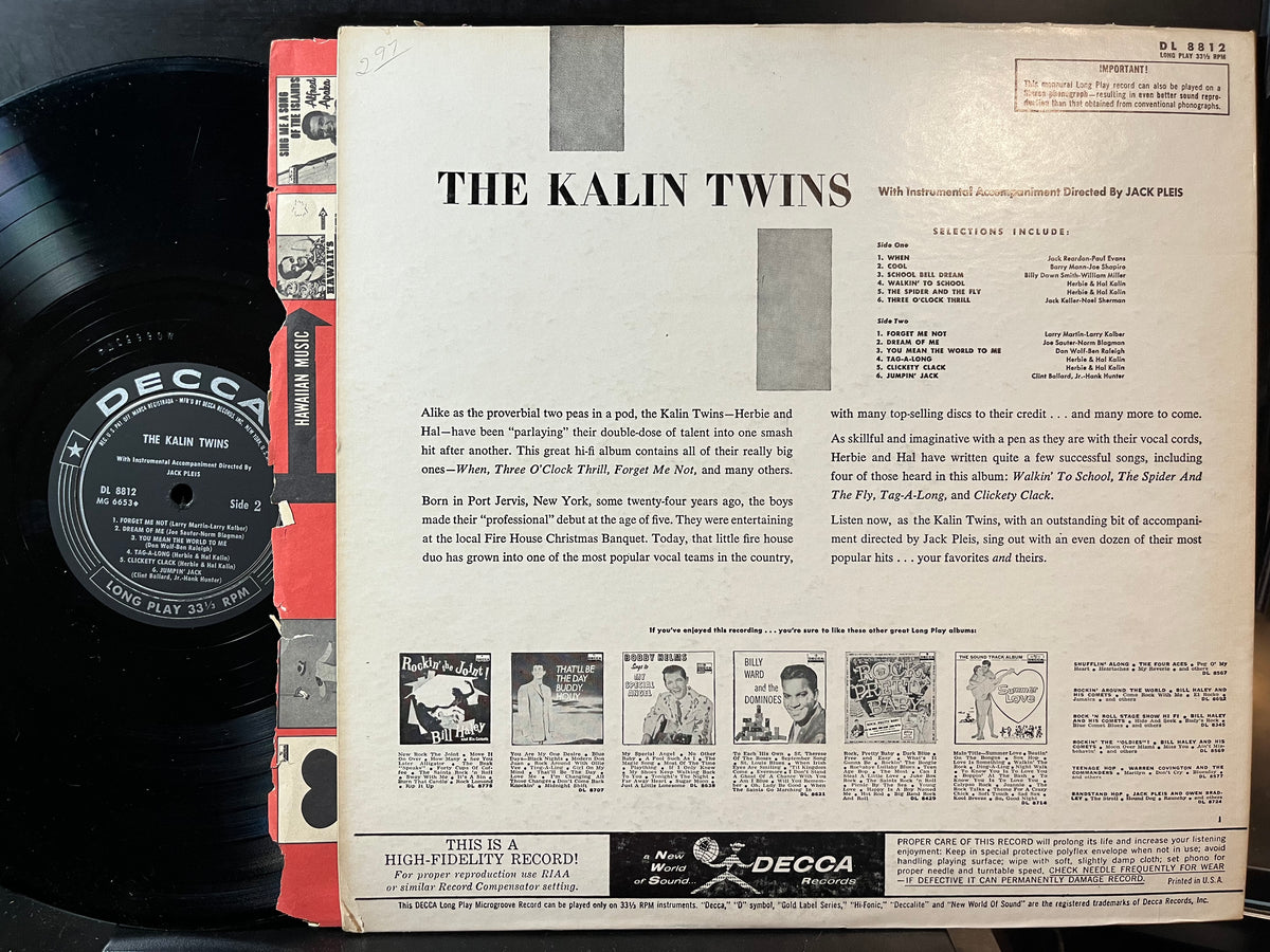 The Kalin Twins - The Kalin Twins (VINYL LP DECCA DL 8812 NOV 1958) | USED Excellent+ (EX+) Near Mint- (NM-) - POP / USED *EXCELLENT+*