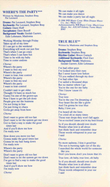 True Blue (CASSETTE) | Excellent (EX) Excellent (EX)