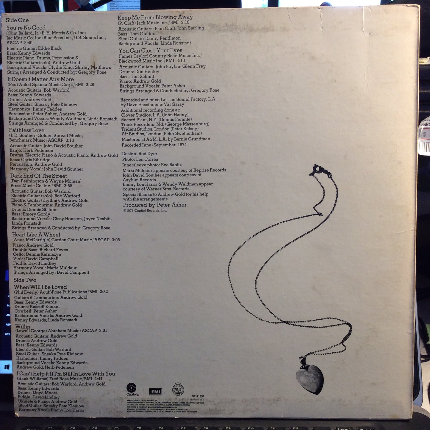 Heart Like A Wheel (VINYL) | Excellent (EX) Very Good Plus Plus (VG++) - POP / USED *EXCELLENT*