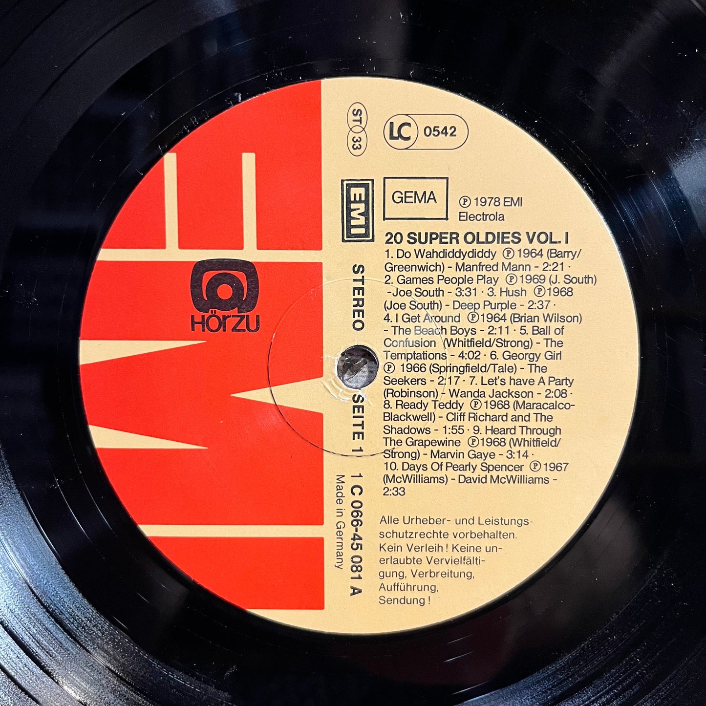 Various - 20 Super Oldies Vol. 1 *GERMAN* | Excellent (EX) Excellent (EX) - POP / USED *EXCELLENT*