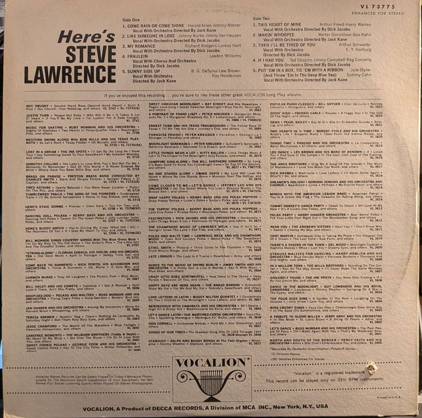 Here's Steve Lawrence | Excellent (EX) Excellent (EX)